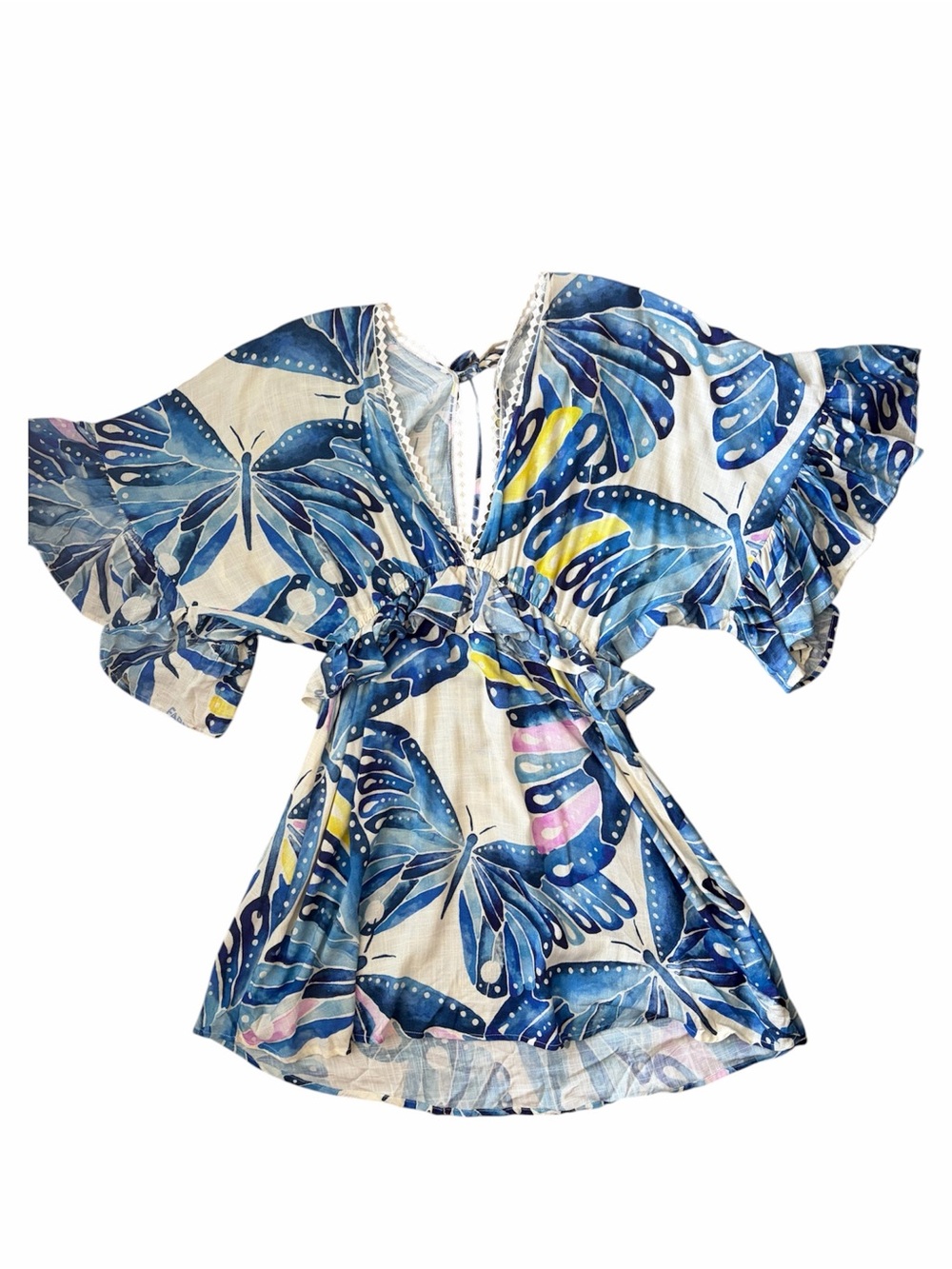 Farm Rio butterfly dolman sleeve mini dress size small